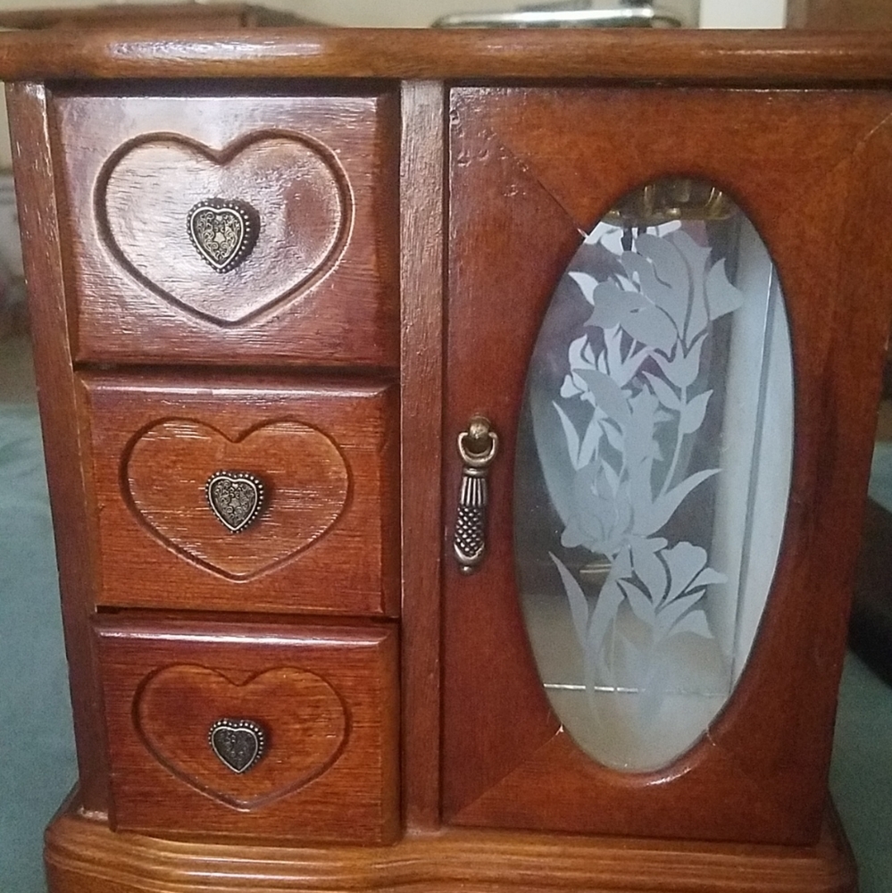 3 drawer wooden jewelry organizer